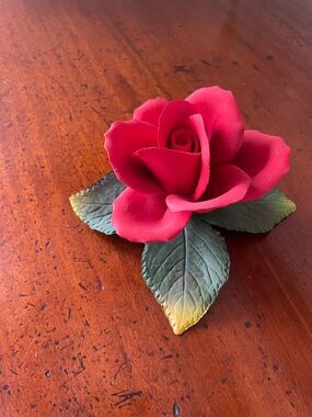 Vintage Capodimonte Red Rose